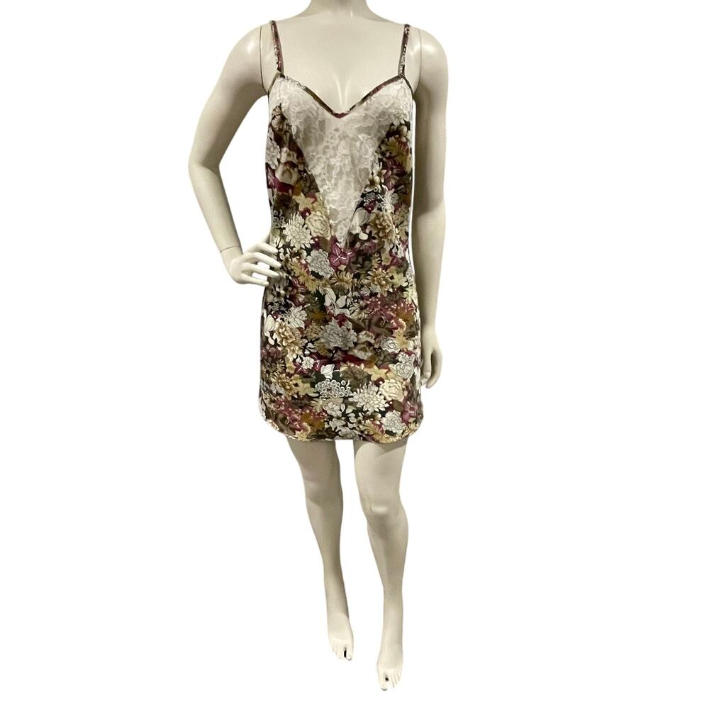 Victoria's Secret Gold Label Slip Dress Small Lace Floral Satin Lingerie‎ VTG